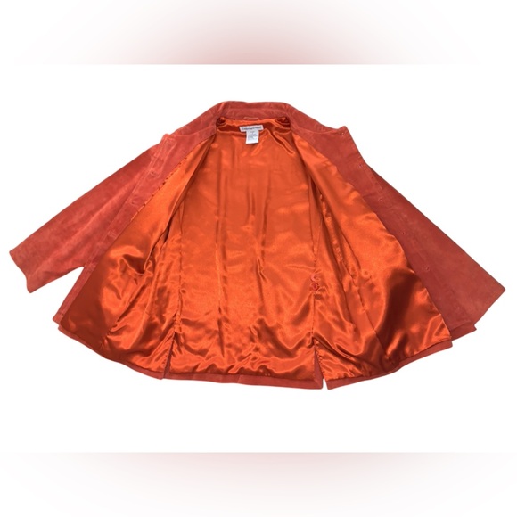 Vintage Authentic 100% Suede Leather Jacket Autumn Rust Orange - Picture 5 of 16